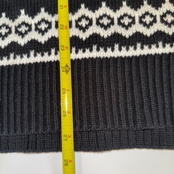 KAREN KANE Fair Isle Jacquard Black and Off White Sweater sz XL - Picture 8 of 8